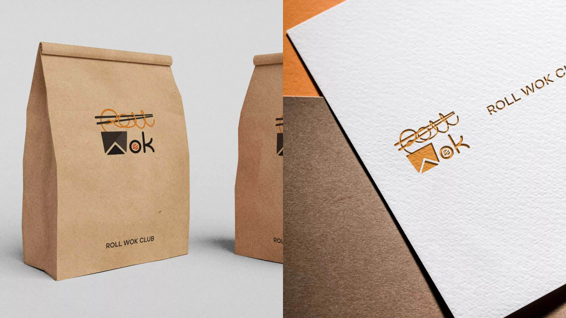 Разработка логотипа суши-бара «Roll Wok Club» в Бокситогорске